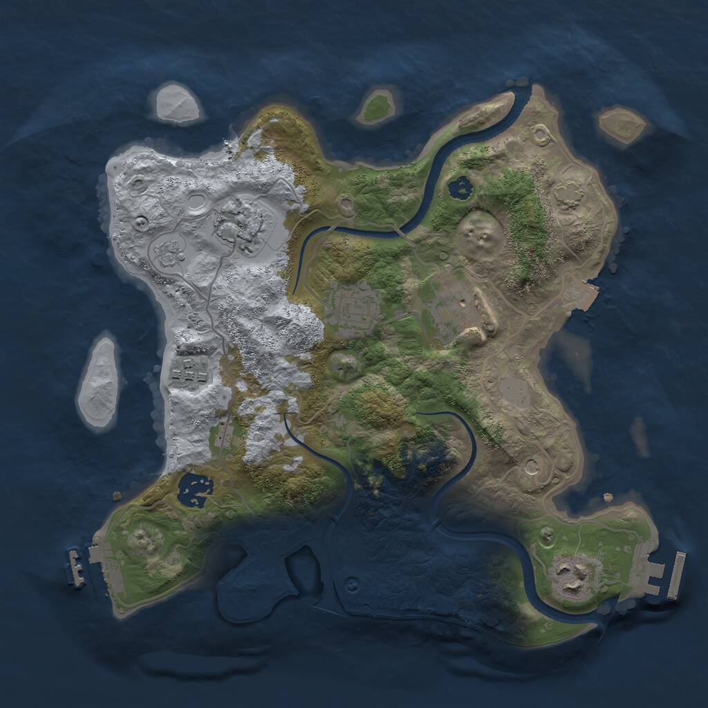Rust Map: Procedural Map, Size: 3000, Seed: 515510149, 12 Monuments