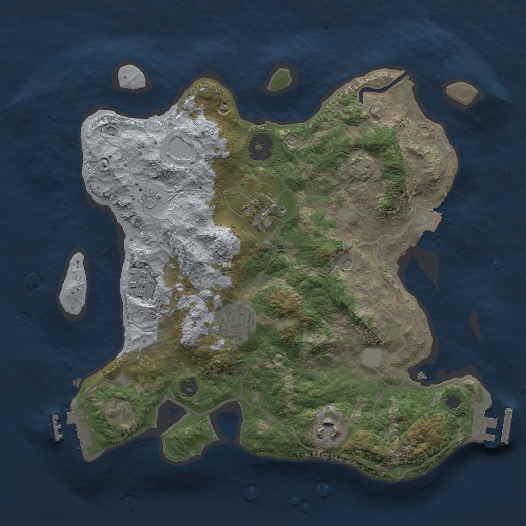 Rust Map: Procedural Map, Size: 3000, Seed: 515510149, 12 Monuments