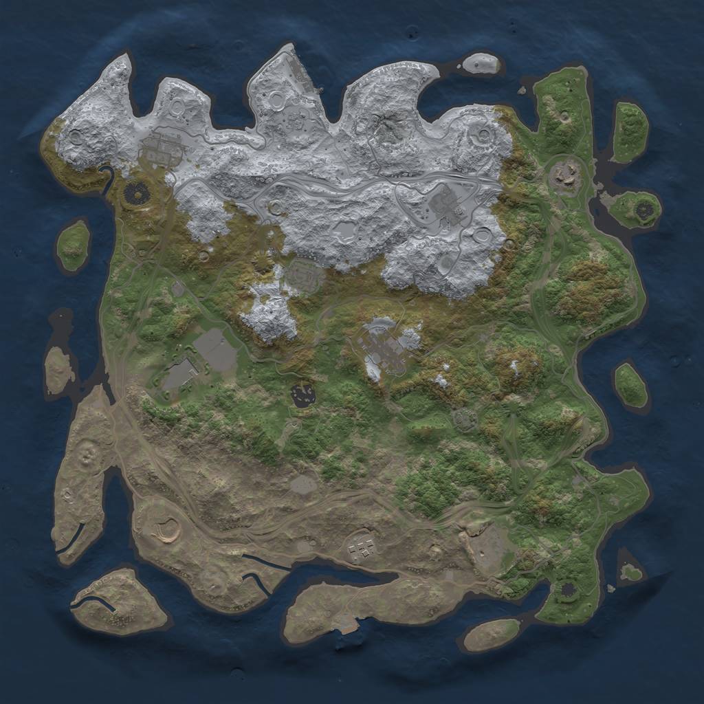 Rust Map: Procedural Map, Size: 4250, Seed: 195264352, 17 Monuments