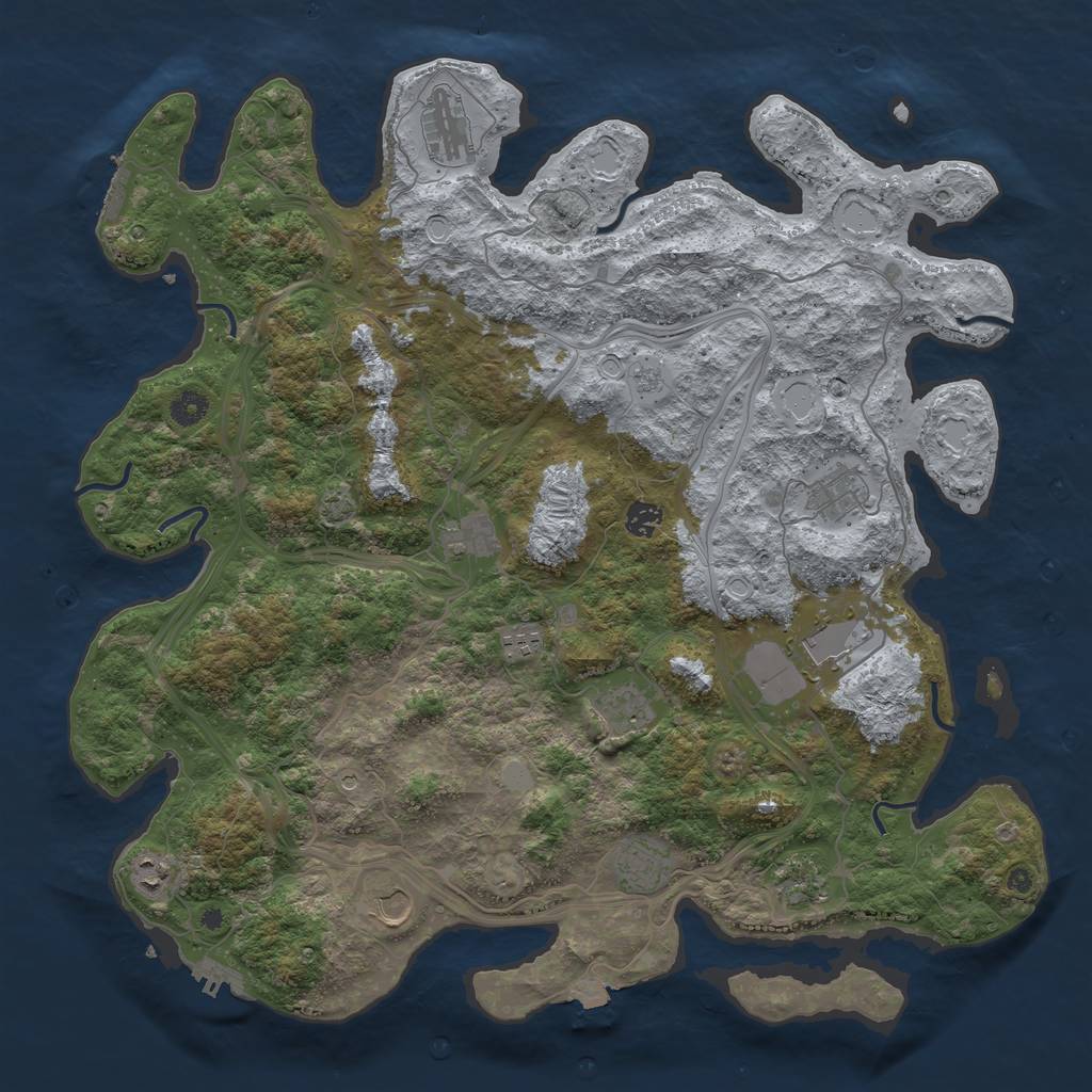 Rust Map: Procedural Map, Size: 4500, Seed: 64890468, 19 Monuments