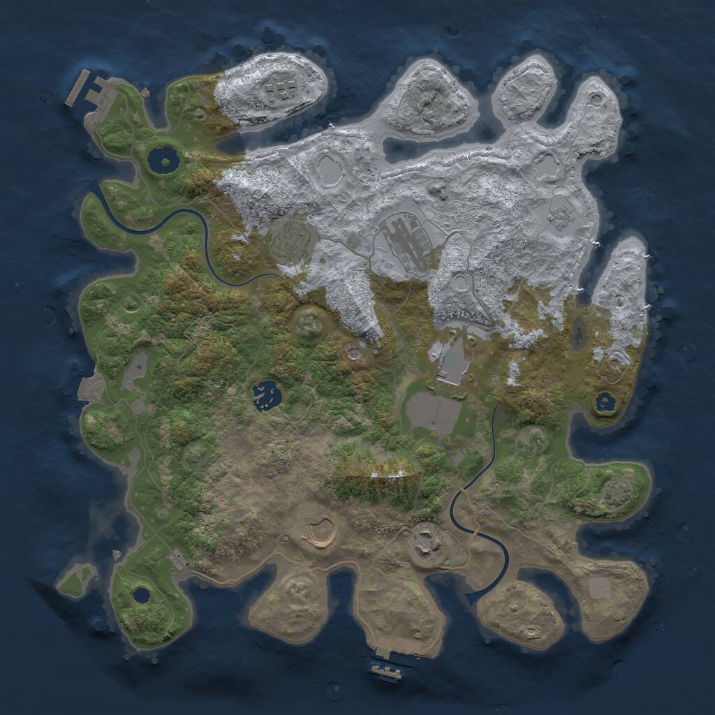 Rust Map: Procedural Map, Size: 3600, Seed: 216, 13 Monuments