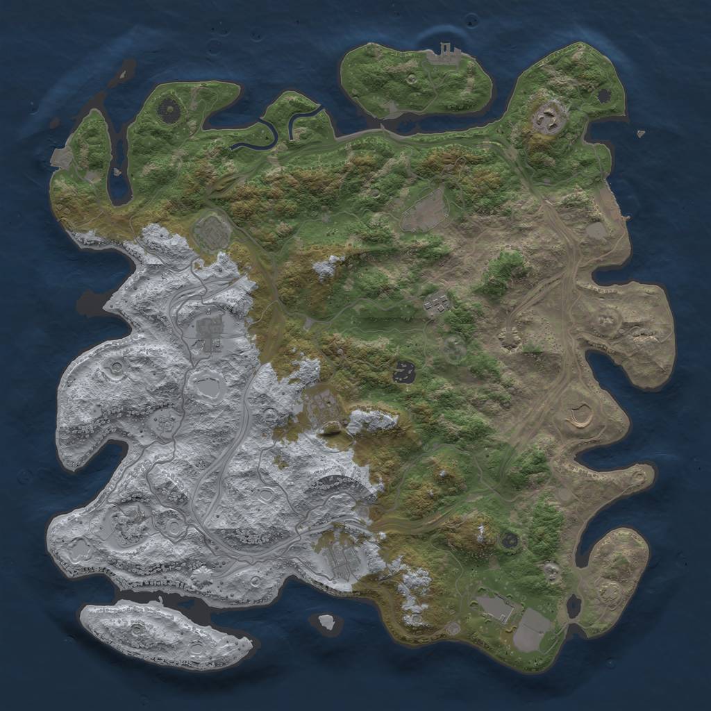 Rust Map: Procedural Map, Size: 4500, Seed: 152854707, 19 Monuments