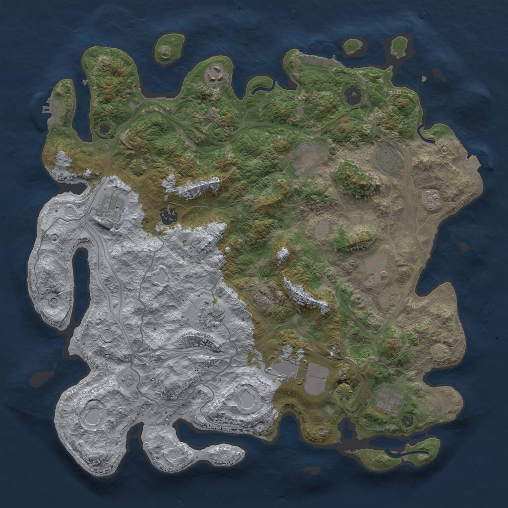 Rust Map: Procedural Map, Size: 4250, Seed: 1003265250, 18 Monuments