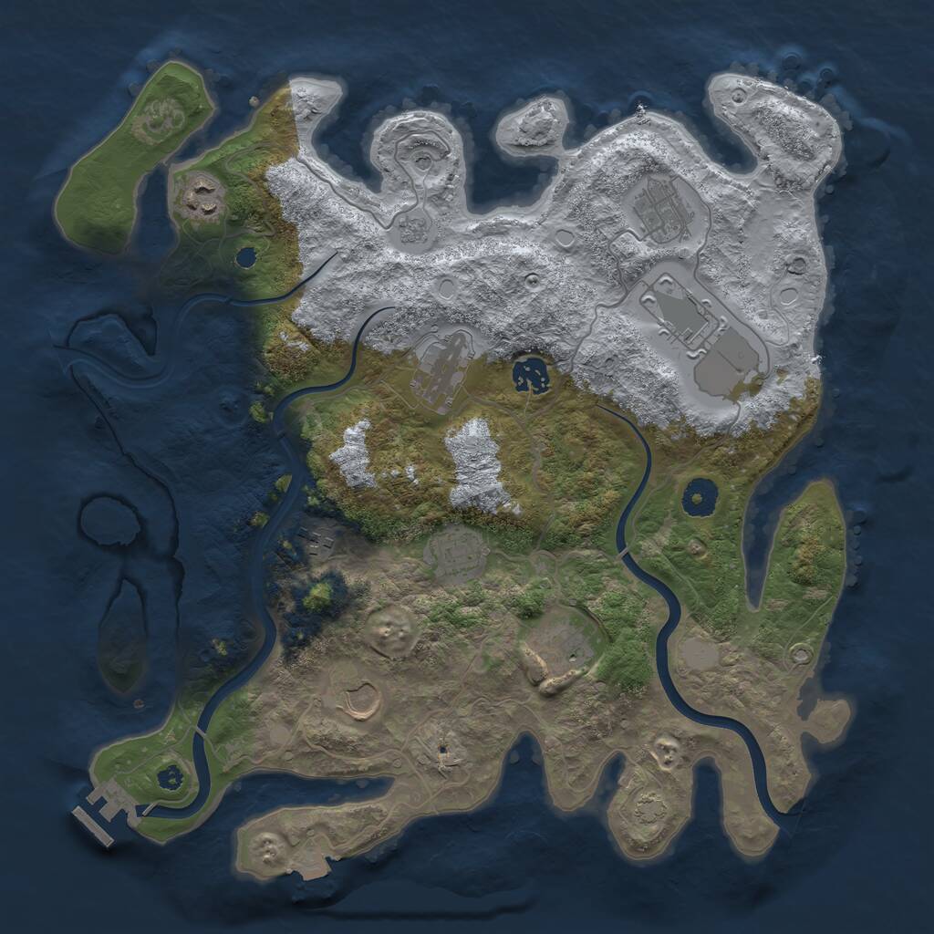 Rust Map: Procedural Map, Size: 3750, Seed: 311528280, 14 Monuments