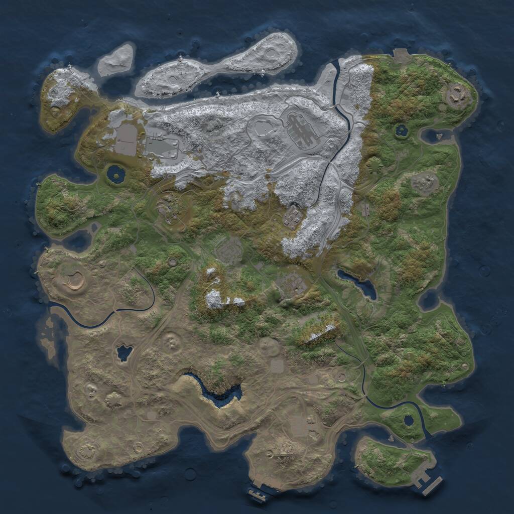 Rust Map: Procedural Map, Size: 4250, Seed: 1246778025, 14 Monuments