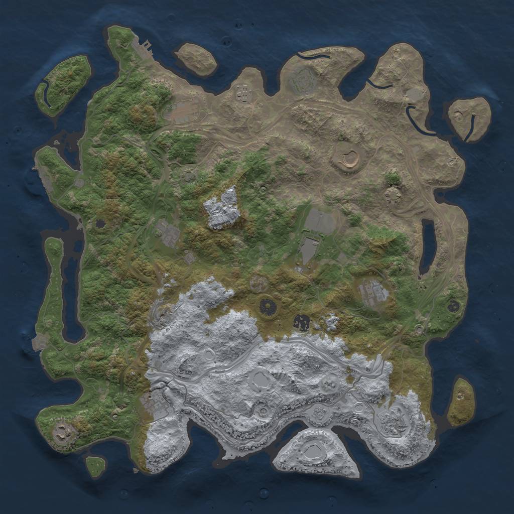 Rust Map: Procedural Map, Size: 4500, Seed: 556400887, 19 Monuments