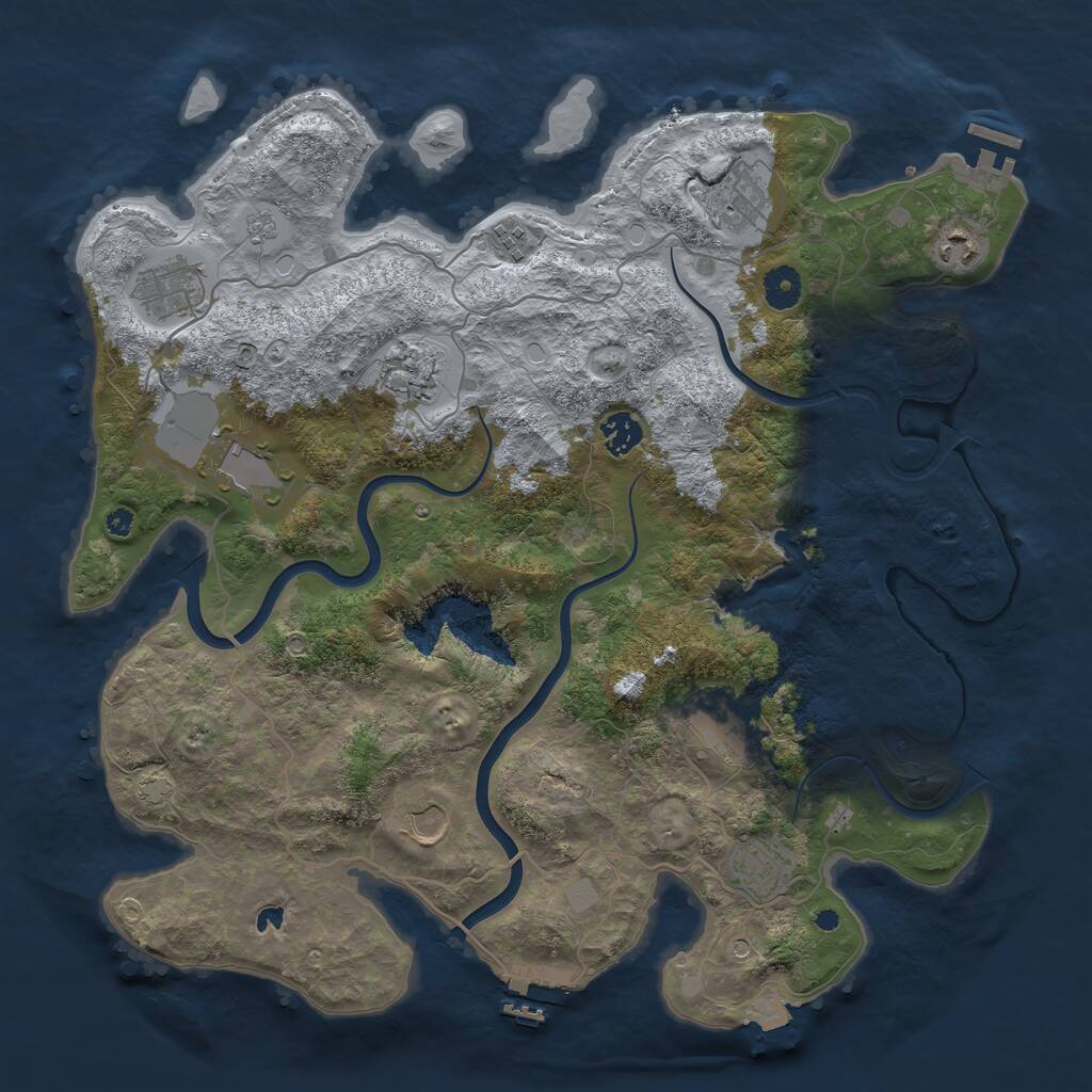 Rust Map: Procedural Map, Size: 4000, Seed: 268010119, 16 Monuments