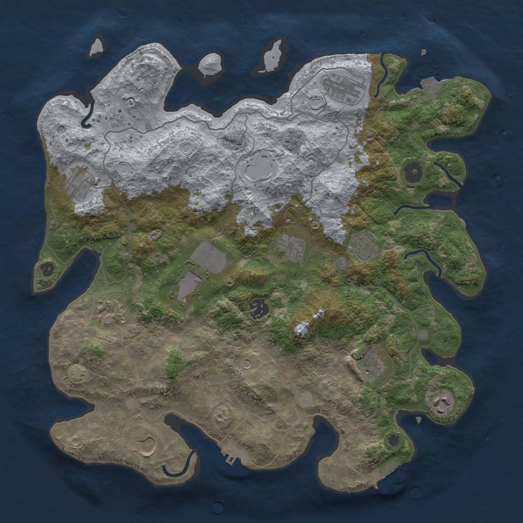 Rust Map: Procedural Map, Size: 4000, Seed: 268010119, 19 Monuments