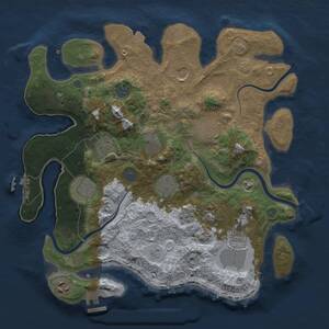 Thumbnail Rust Map: Procedural Map, Size: 3500, Seed: 1206368253, 18 Monuments