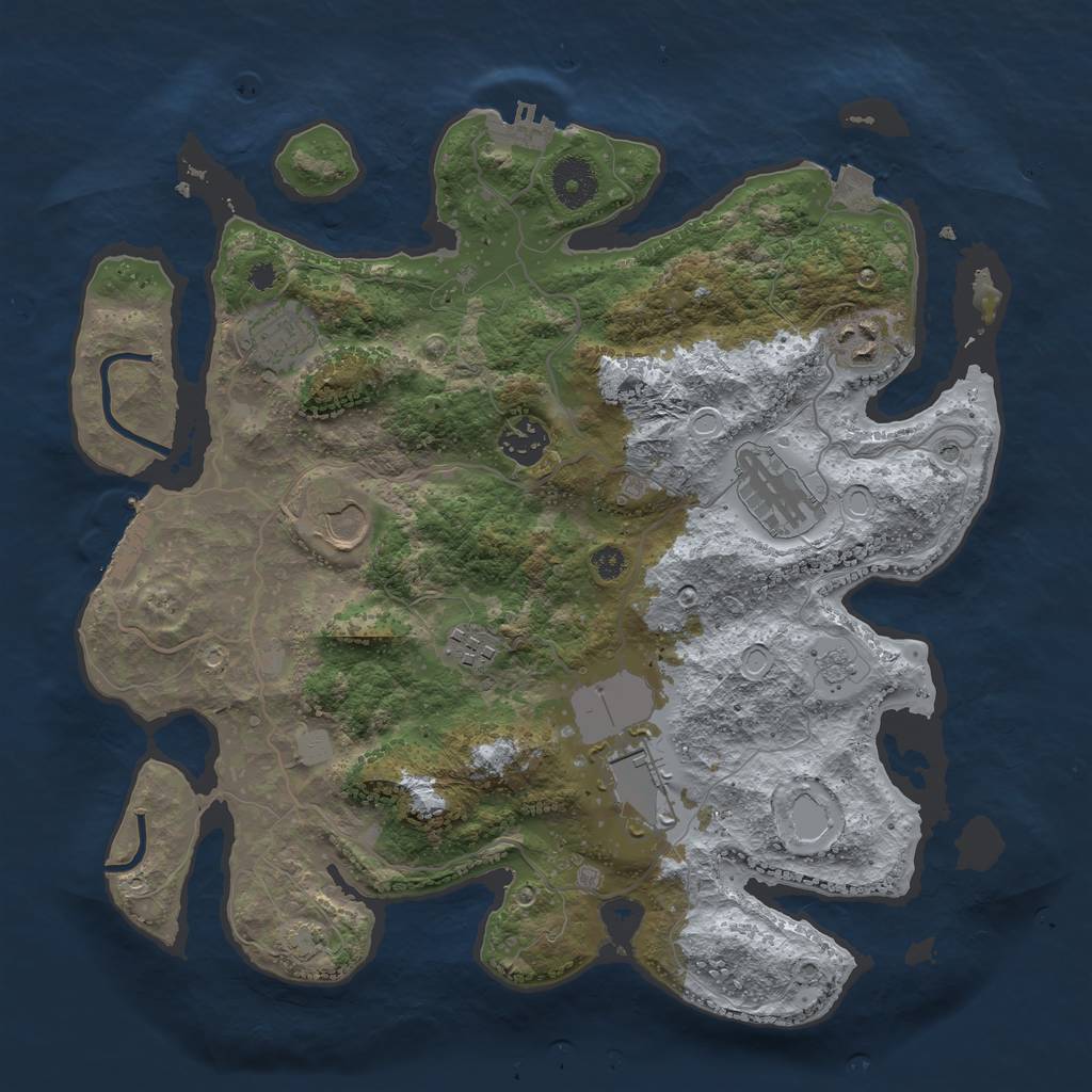 Rust Map: Procedural Map, Size: 3500, Seed: 2160625, 15 Monuments