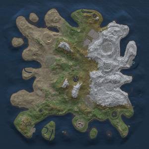 Thumbnail Rust Map: Procedural Map, Size: 3700, Seed: 35072899, 16 Monuments