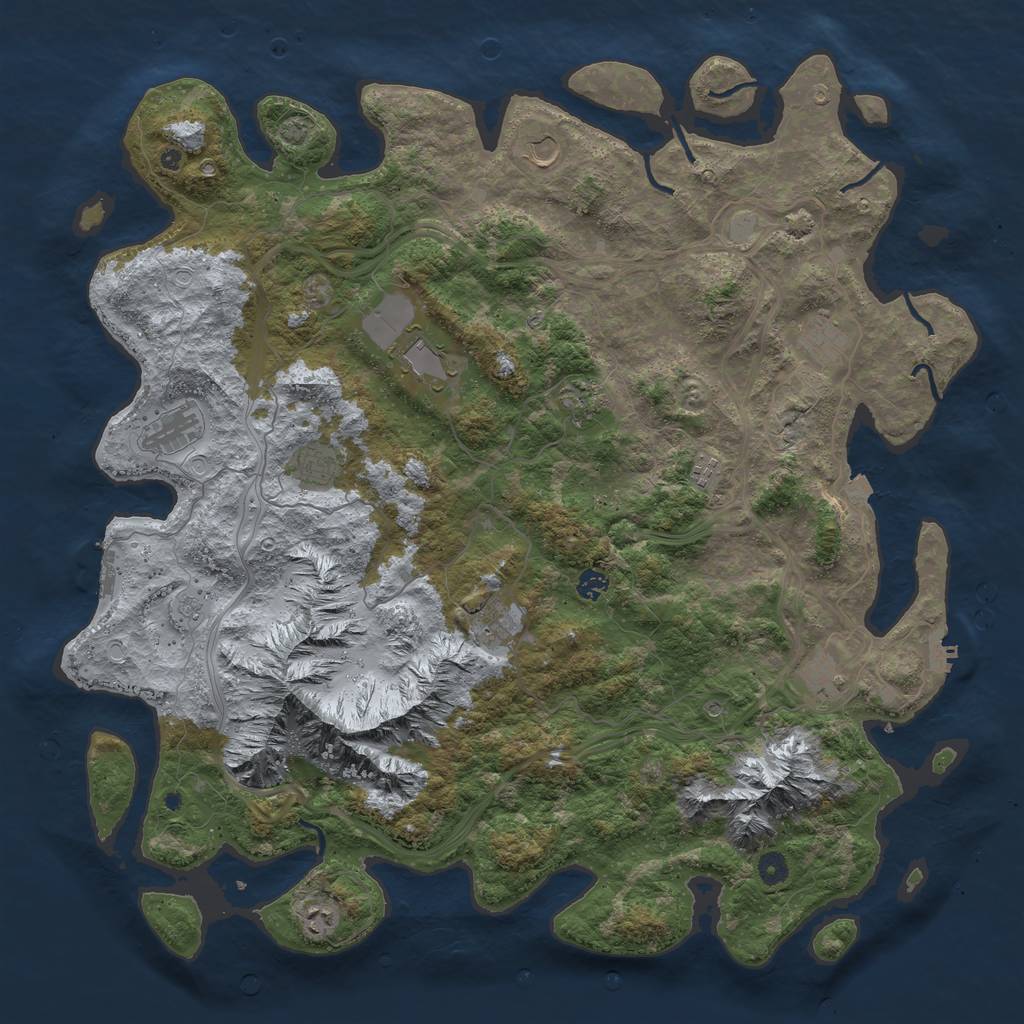 Rust Map: Procedural Map, Size: 5000, Seed: 1613934544, 19 Monuments