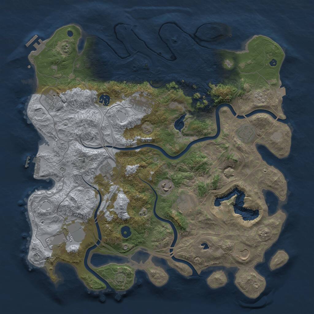 Rust Map: Procedural Map, Size: 4250, Seed: 401818134, 16 Monuments