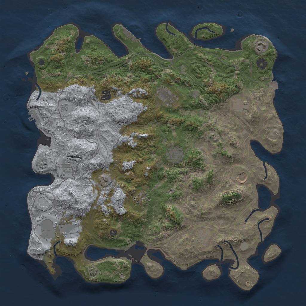 Rust Map: Procedural Map, Size: 4250, Seed: 401818134, 19 Monuments