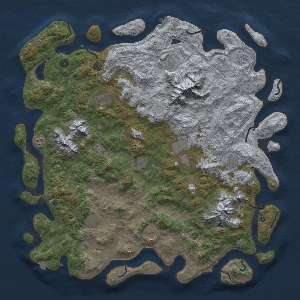Rust Map: Procedural Map, Size: 5250, Seed: 194862, 18 Monuments