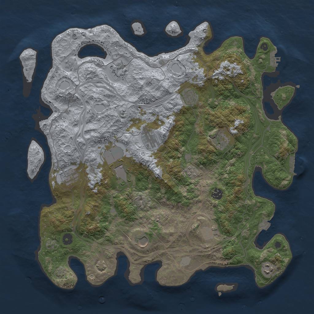 Rust Map: Procedural Map, Size: 4250, Seed: 1161547671, 19 Monuments