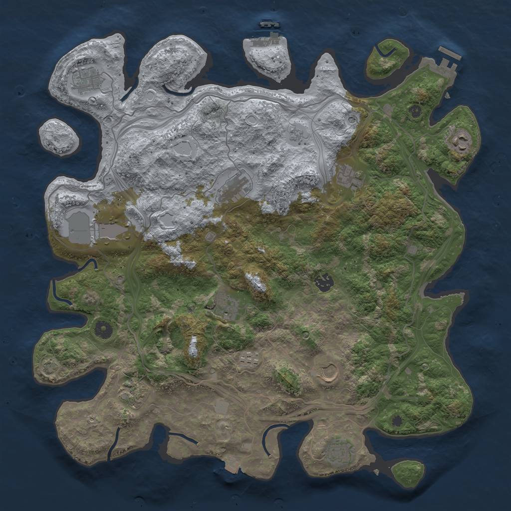 Rust Map: Procedural Map, Size: 4250, Seed: 2118556032, 19 Monuments