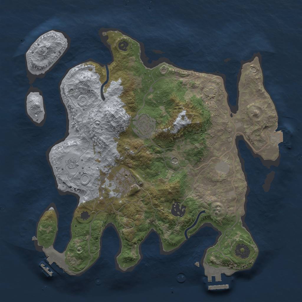 Rust Map: Procedural Map, Size: 3000, Seed: 13085, 11 Monuments