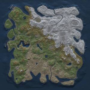Thumbnail Rust Map: Procedural Map, Size: 4500, Seed: 466511861, 16 Monuments