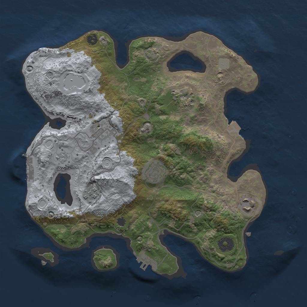 Rust Map: Procedural Map, Size: 3000, Seed: 27980, 13 Monuments