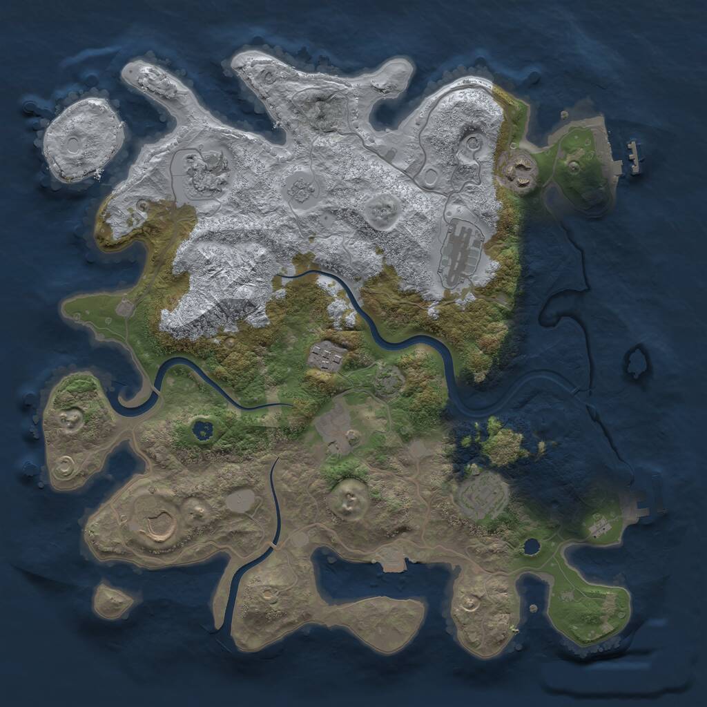 Rust Map: Procedural Map, Size: 3500, Seed: 317171293, 13 Monuments