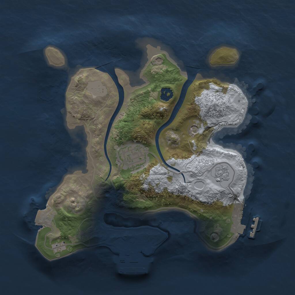 Rust Map: Procedural Map, Size: 2200, Seed: 63, 6 Monuments