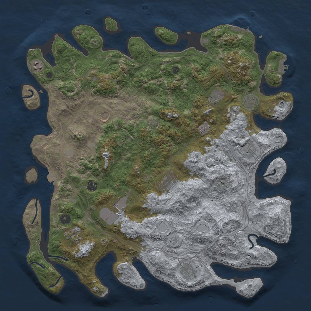 Rust Map: Procedural Map, Size: 4500, Seed: 445736718, 19 Monuments