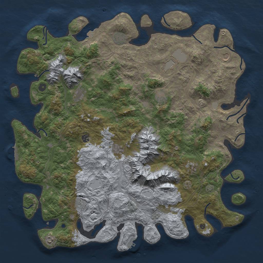 Rust Map: Procedural Map, Size: 5000, Seed: 4506721, 19 Monuments