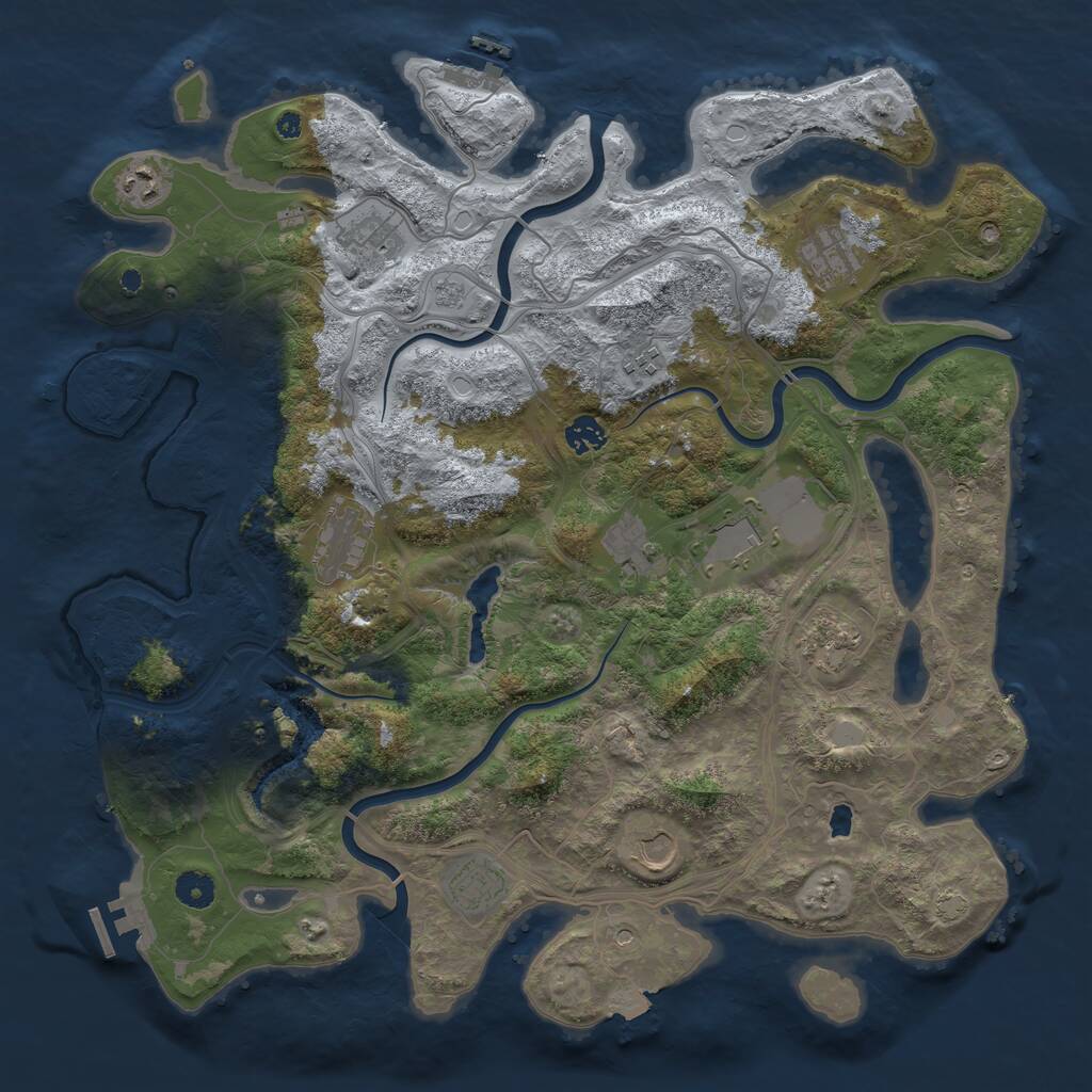 Rust Map: Procedural Map, Size: 4250, Seed: 60601935, 17 Monuments