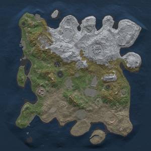 Thumbnail Rust Map: Procedural Map, Size: 3500, Seed: 297734995, 17 Monuments