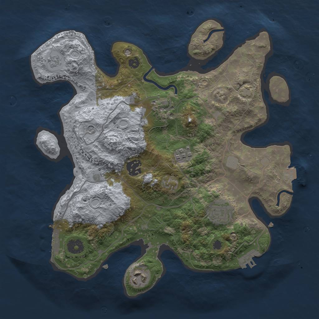 Rust Map: Procedural Map, Size: 3000, Seed: 1178991912, 13 Monuments