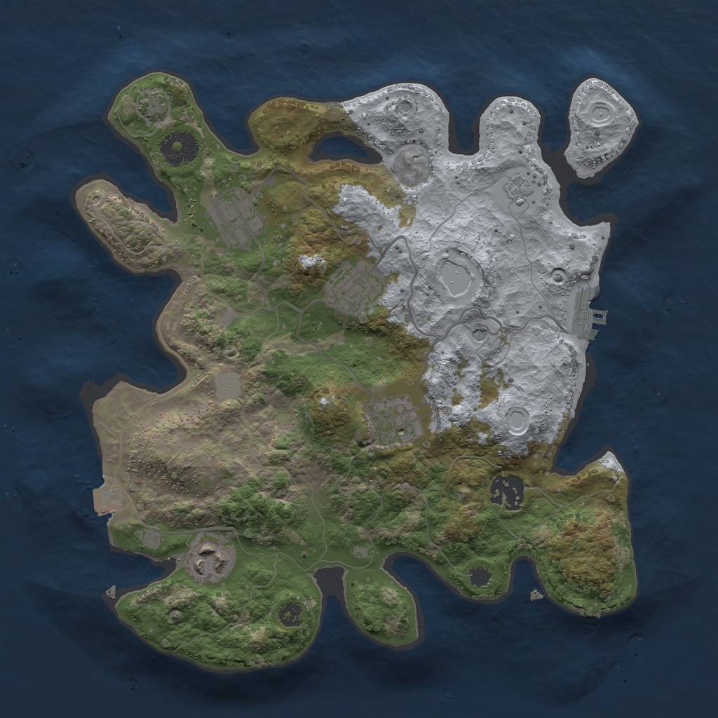 Rust Map: Procedural Map, Size: 3000, Seed: 829216104, 12 Monuments