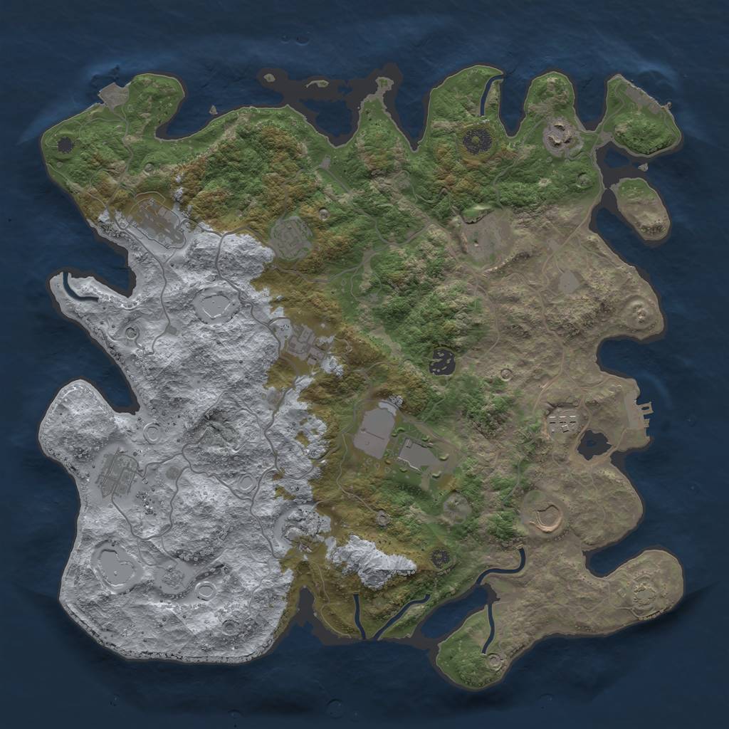 Rust Map: Procedural Map, Size: 4000, Seed: 20442008, 19 Monuments