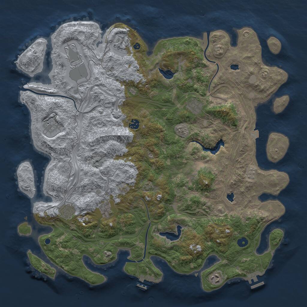 Rust Map: Procedural Map, Size: 4500, Seed: 815133753, 15 Monuments