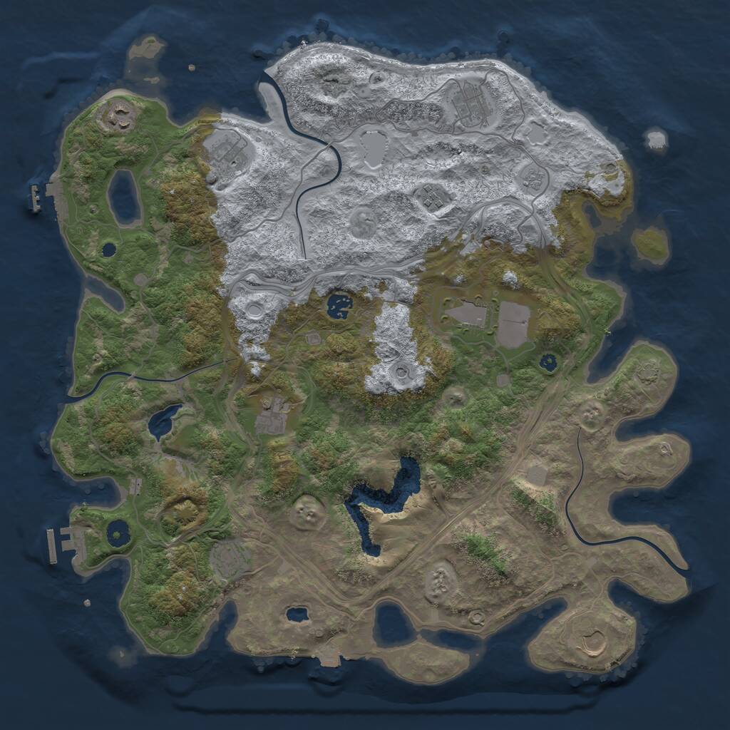 Rust Map: Procedural Map, Size: 4250, Seed: 366570185, 15 Monuments