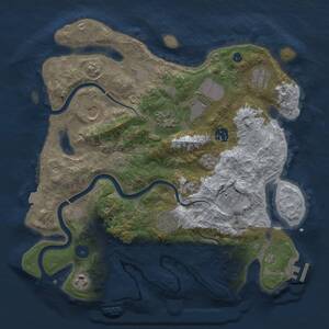 Thumbnail Rust Map: Procedural Map, Size: 3500, Seed: 195326197, 15 Monuments