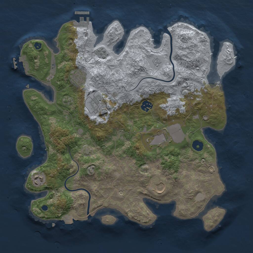 Rust Map: Procedural Map, Size: 3500, Seed: 1599013642, 14 Monuments