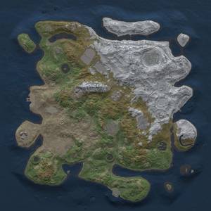 Thumbnail Rust Map: Procedural Map, Size: 3500, Seed: 1493685616, 16 Monuments