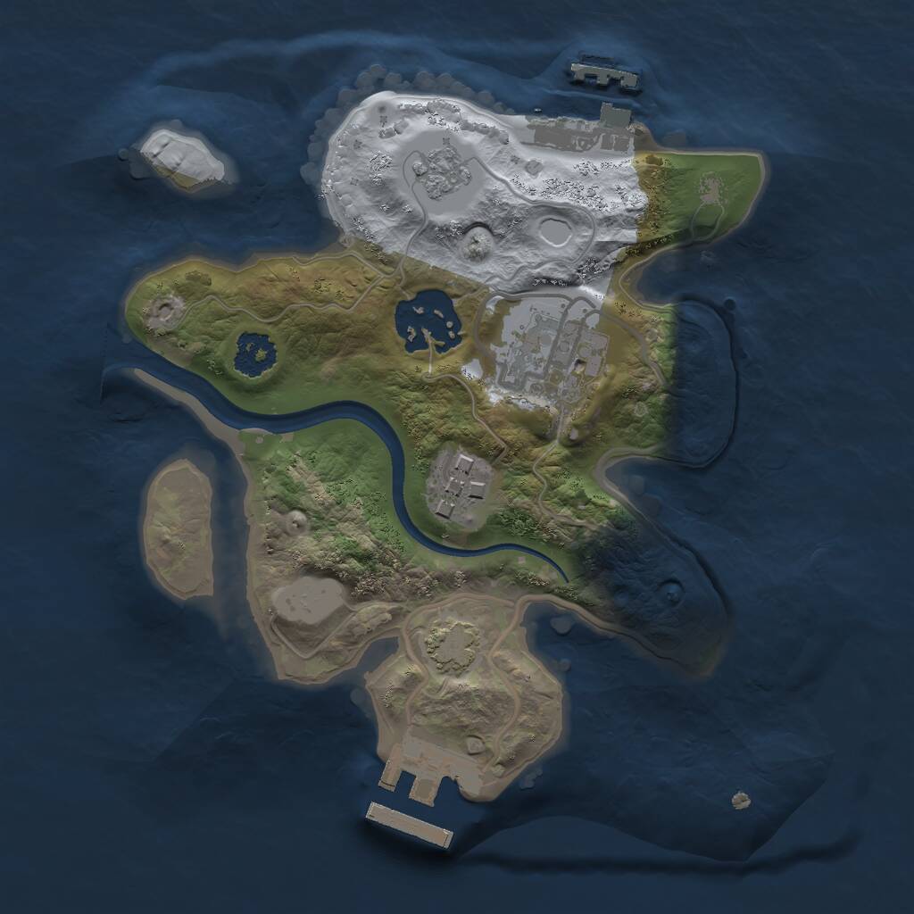 Rust Map: Procedural Map, Size: 2100, Seed: 764343837, 8 Monuments