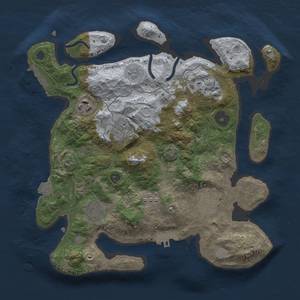 Thumbnail Rust Map: Procedural Map, Size: 3000, Seed: 23826116, 14 Monuments