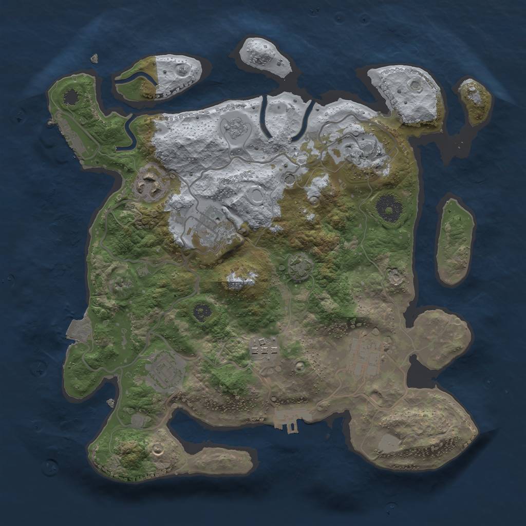 Rust Map: Procedural Map, Size: 3000, Seed: 23826116, 14 Monuments