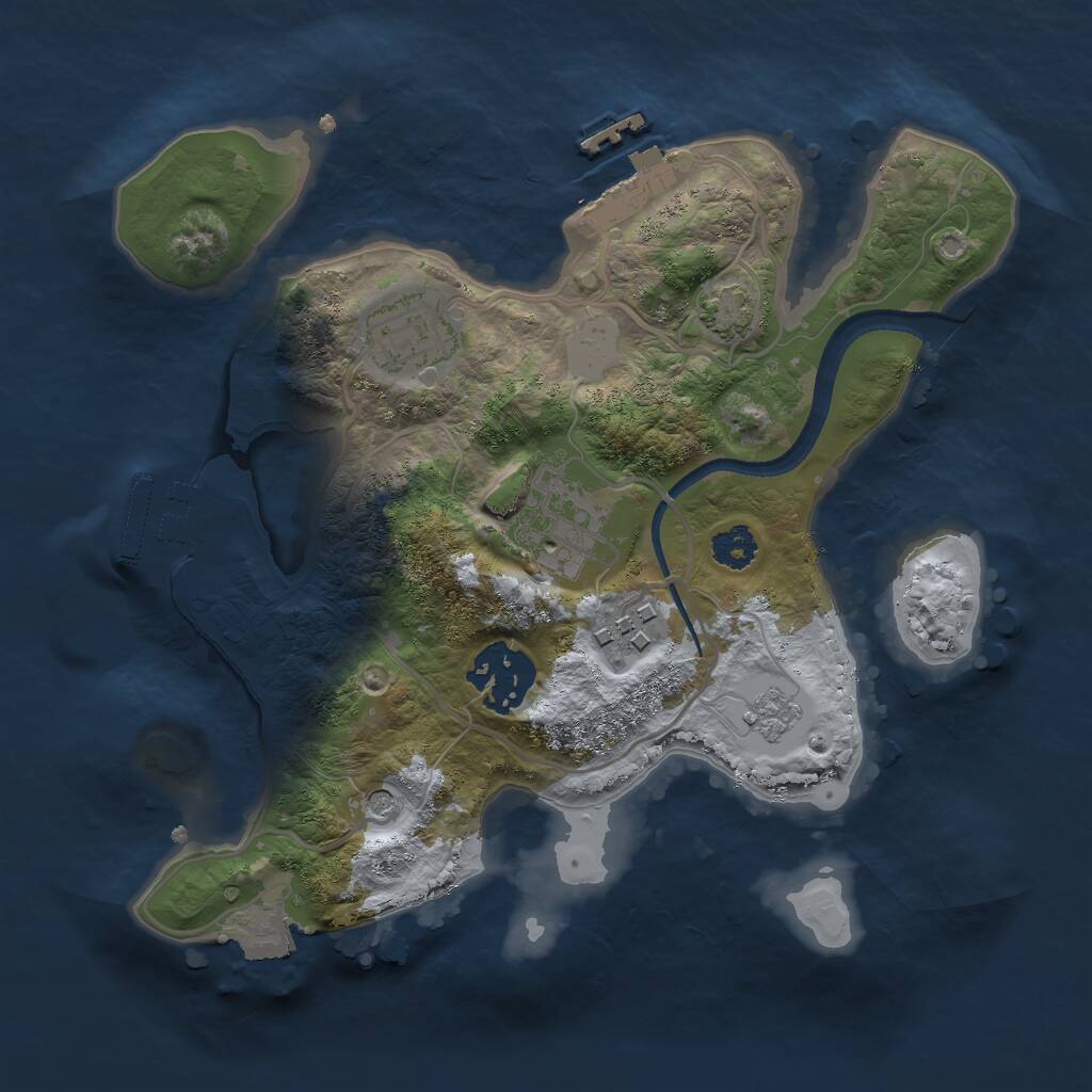 Rust Map: Procedural Map, Size: 2500, Seed: 74051318, 10 Monuments