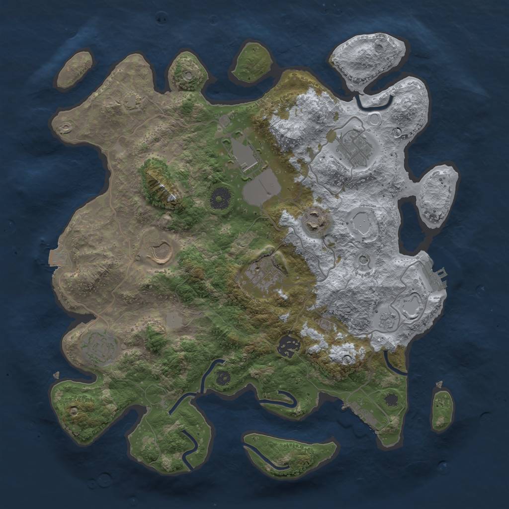 Rust Map: Procedural Map, Size: 3500, Seed: 487732956, 15 Monuments