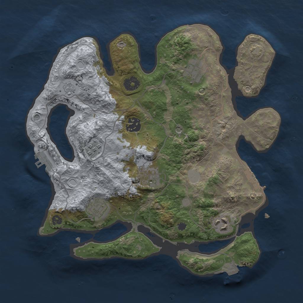 Rust Map: Procedural Map, Size: 3000, Seed: 16753020, 14 Monuments