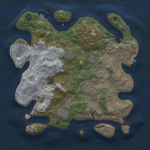 Thumbnail Rust Map: Procedural Map, Size: 3500, Seed: 33685643, 15 Monuments