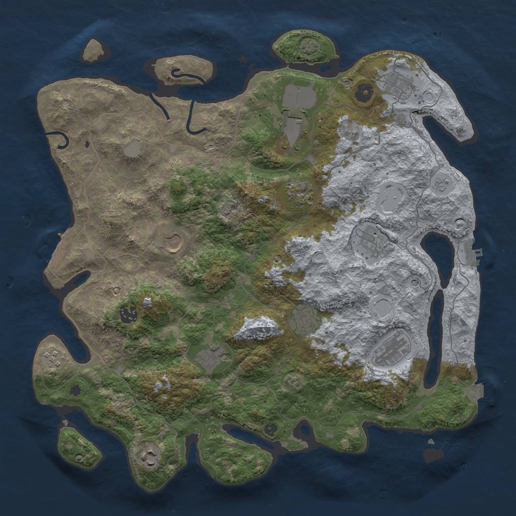 Rust Map: Procedural Map, Size: 4120, Seed: 555123, 19 Monuments