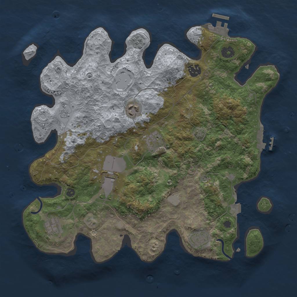 Rust Map: Procedural Map, Size: 3500, Seed: 1306, 15 Monuments