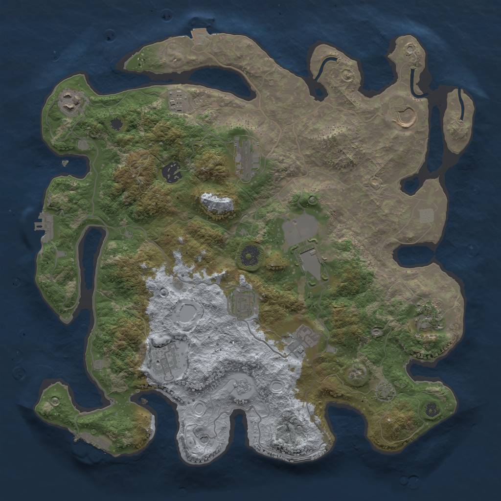 Rust Map: Procedural Map, Size: 3700, Seed: 82442866, 18 Monuments