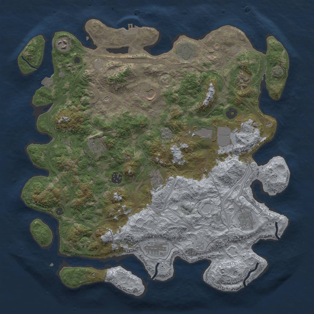 Rust Map: Procedural Map, Size: 4250, Seed: 84, 18 Monuments