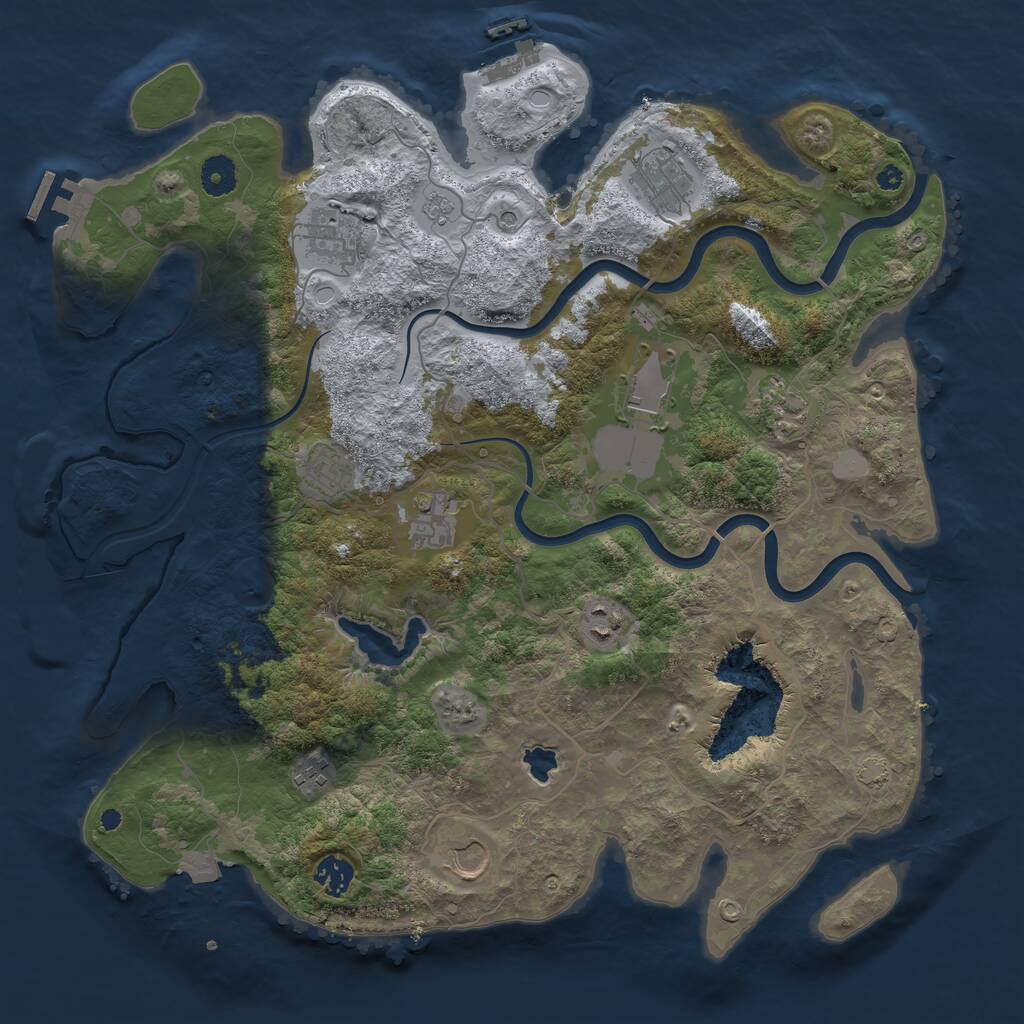 Rust Map: Procedural Map, Size: 4000, Seed: 1775571779, 16 Monuments